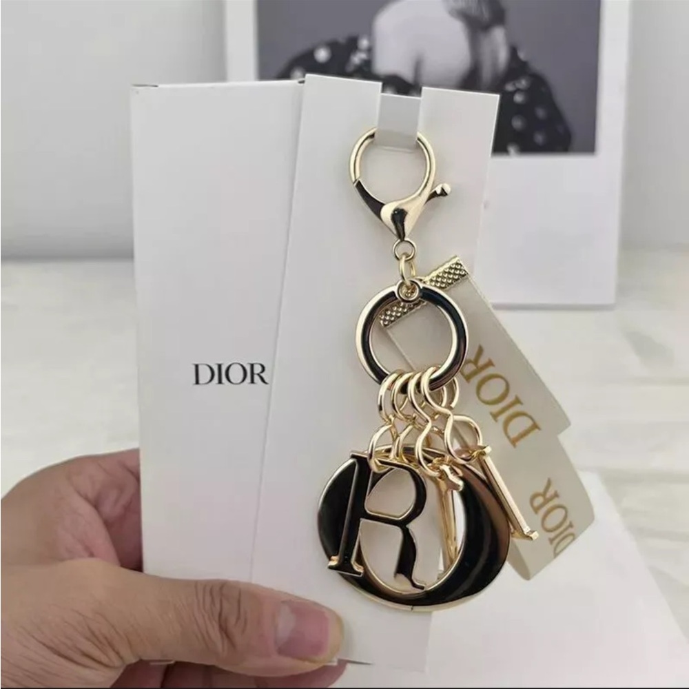 New in Box Dior Gold Keychain Charm